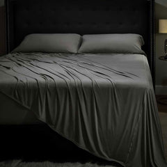 Midnight Label Sheet Set on bed #choose-your-color_stone