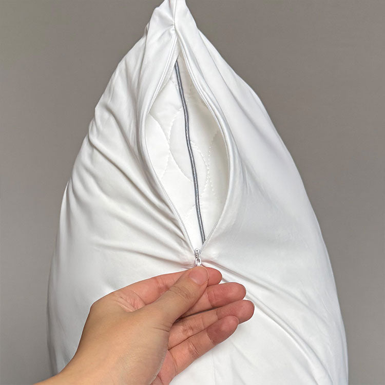 Body Pillow Pillowcase shown in Cloud White #choose_your_color_cloud-white