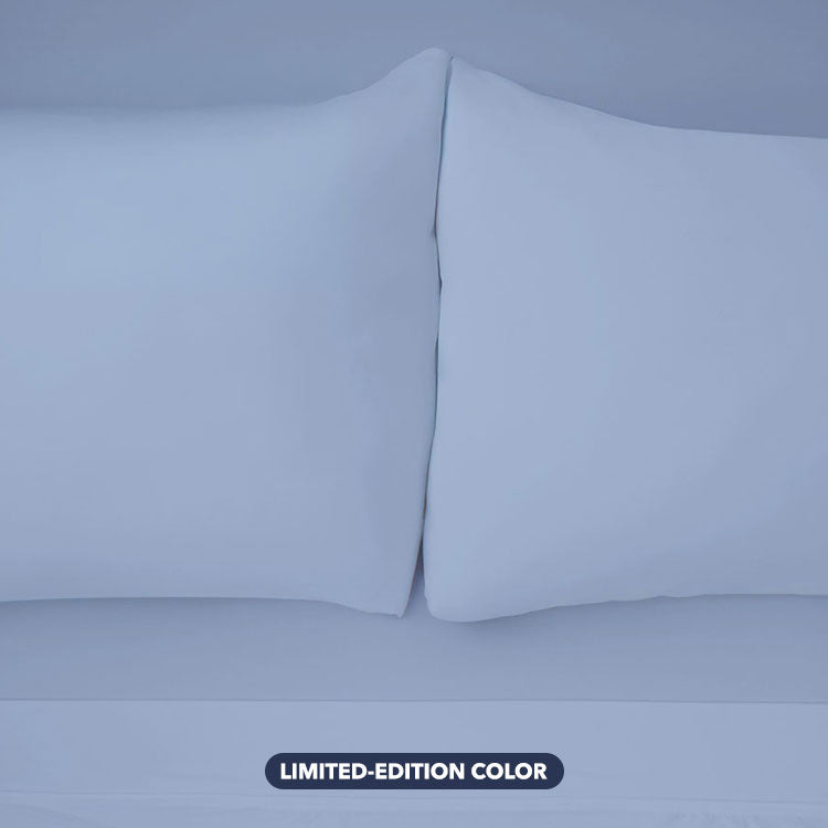 Pillowcases shown in Blue Mist #choose_your_color_blue-mist
