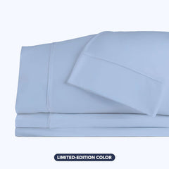 Nightfall Sheet Sets shown in stack #choose-your-color_blue-mist