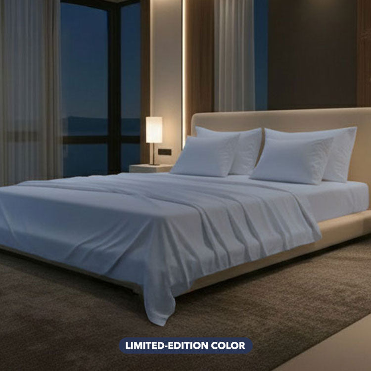 Nightfall Sheet Sets shown bedroom.
#choose-your-color_blue-mist