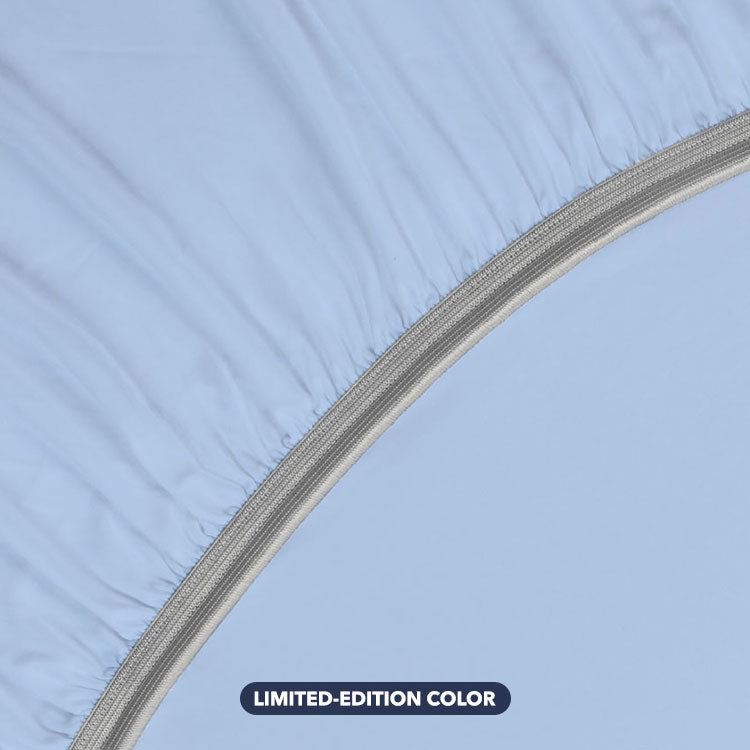 Nightfall Sheet Sets elastic band encompasses entire fitted sheet
#choose-your-color_blue-mist