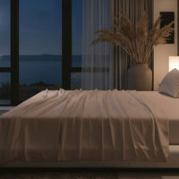 Bed has Nightfall Sheet Sets in Sand Dune color.#choose-your-color_sand-dune
