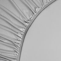 Detail image of athletic-grade elastic on Nightfall fitted sheet #choose-your-color_silver-dusk