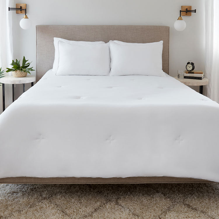 Original Performance All Season Comforter on bed #choose-your-color_bright-white