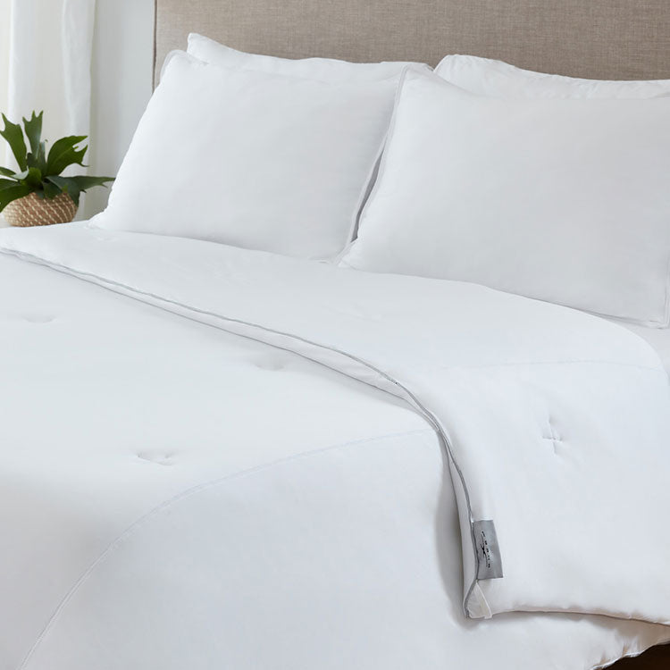 Original Performance All Season Comforter on bed #choose-your-color_bright-white