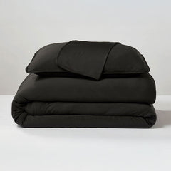 Black  Duvet Cover folded stack #choose-your-color_black
