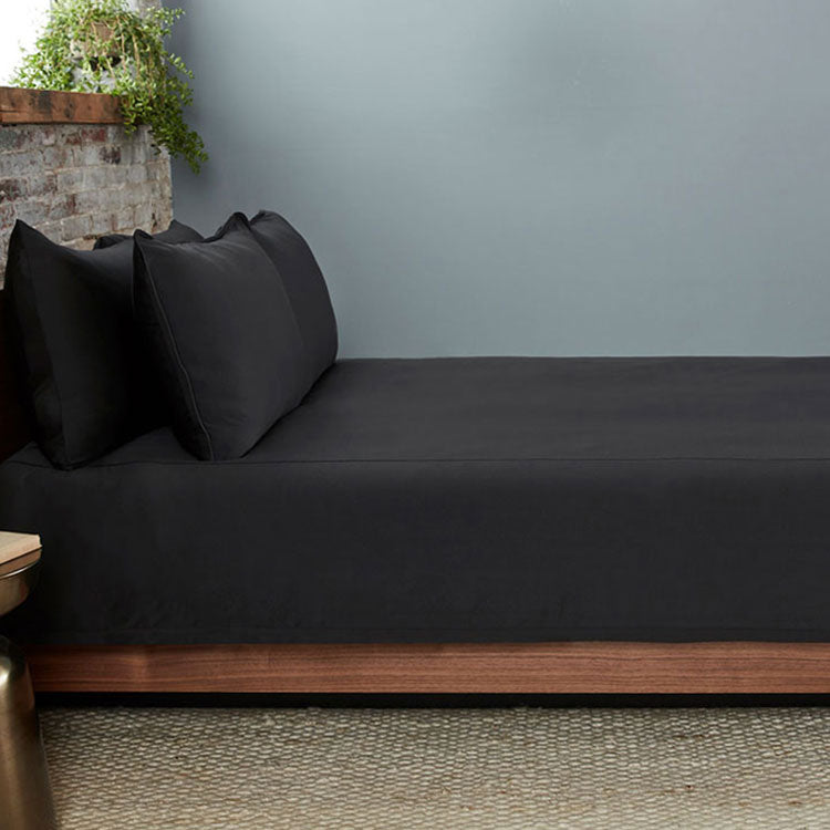 Black  Duvet Cover on bed in room #choose-your-color_black