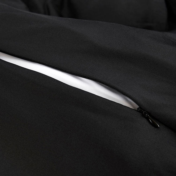 Black Duvet Cover close up of hidden zipper #choose-your-color_black