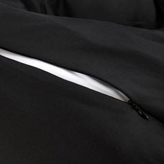 Black Duvet Cover close up of hidden zipper #choose-your-color_black