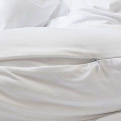 Bright White Duvet Cover close up of hidden zipper #choose-your-color_bright-white