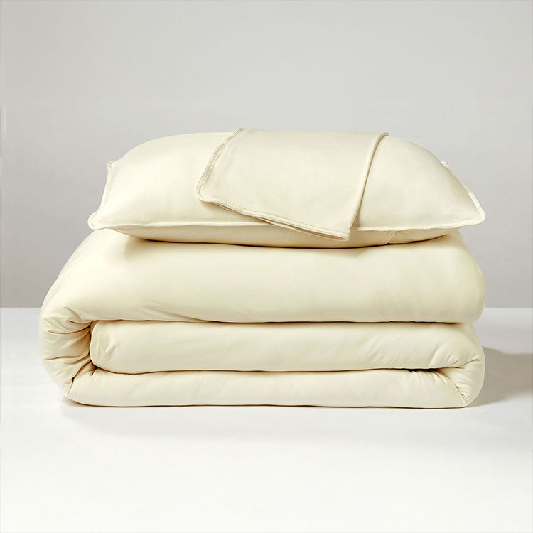 Ecru  Duvet Cover folded stack #choose-your-color_ecru