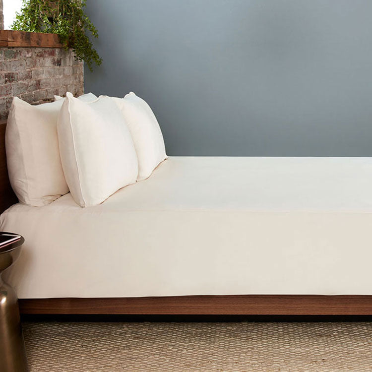 Ecru  Duvet Cover on bed in room #choose-your-color_ecru
