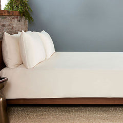 Ecru  Duvet Cover on bed in room #choose-your-color_ecru