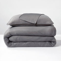 Graphite Duvet Cover folded stack #choose-your-color_graphite