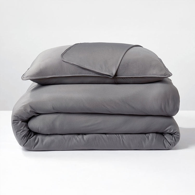 Graphite Duvet Cover folded stack #choose-your-color_graphite