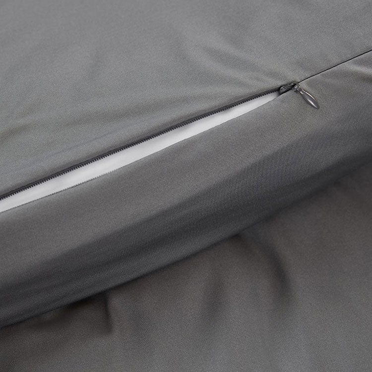 Graphite Duvet Cover close up of hidden zipper #choose-your-color_graphite