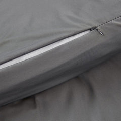 Graphite Duvet Cover close up of hidden zipper #choose-your-color_graphite