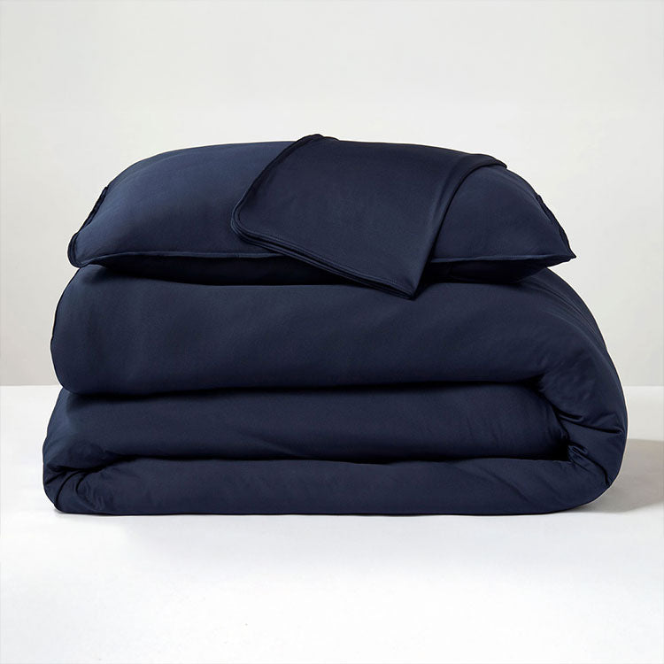 Navy  Duvet Cover folded stack #choose-your-color_navy