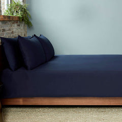 Navy  Duvet Cover on bed in room #choose-your-color_navy