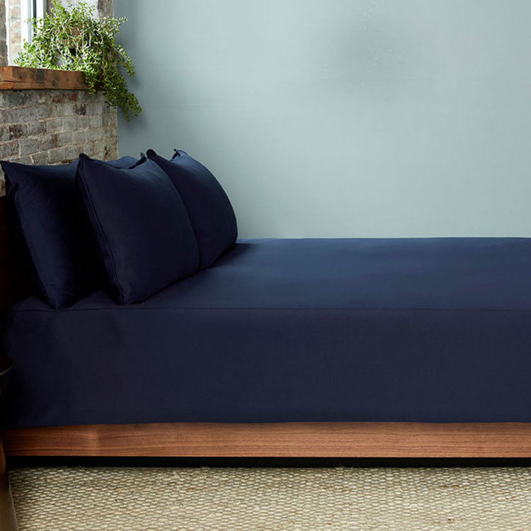 Navy  Duvet Cover on bed in room #choose-your-color_navy