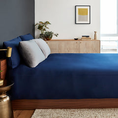 Duvet cover on bed in bedroom environment #choose-your-color_navy-graphite