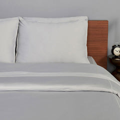 Pearl Blue  Duvet Cover on bed in room #choose-your-color_pearl-blue