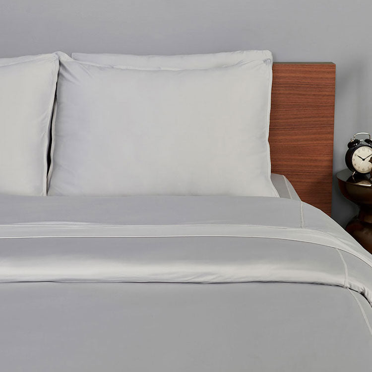Pearl Blue  Duvet Cover on bed in room #choose-your-color_pearl-blue