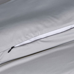 Pearl Blue Duvet Cover close up of hidden zipper #choose-your-color_pearl-blue