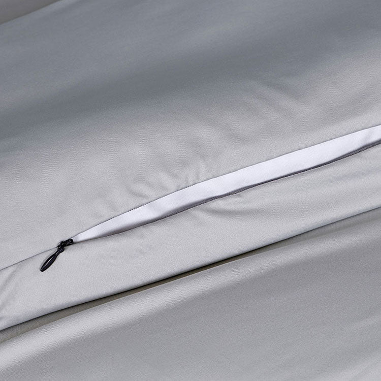 Pearl Blue Duvet Cover close up of hidden zipper #choose-your-color_pearl-blue