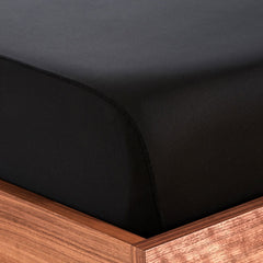 Original Performance Fitted Sheet on bed in Black #choose-your-color_black