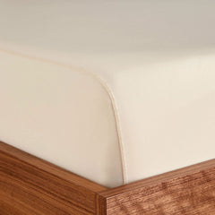 Original Performance Fitted Sheet on bed in Ecru #choose-your-color_ecru