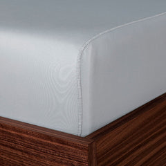 Original Performance Fitted Sheet on bed in Pearl Blue #choose-your-color_pearl-blue