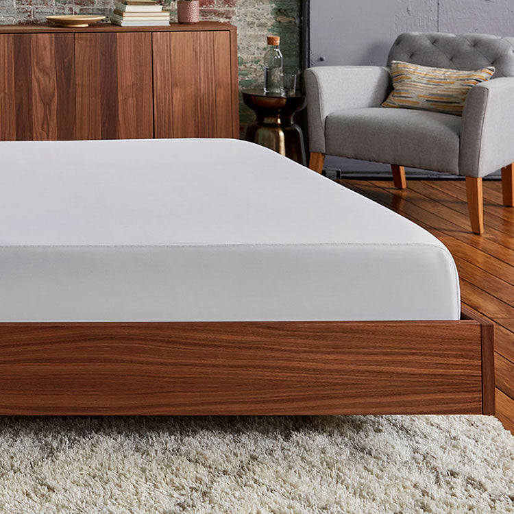 Original Performance Fitted Sheet on bed in Pearl Blue #choose-your-color_pearl-blue