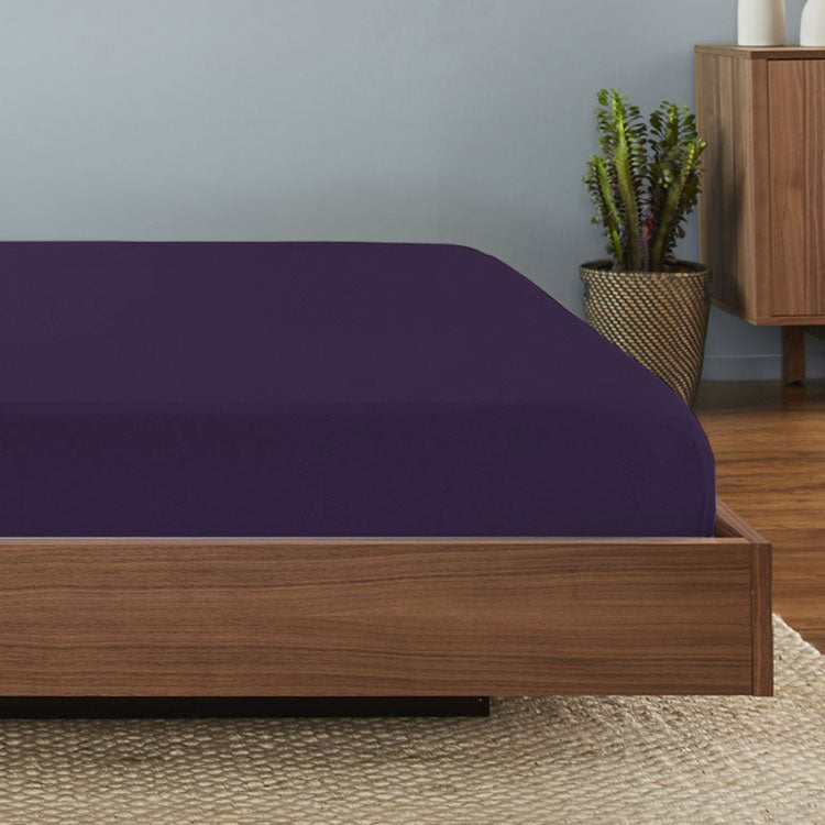 Original Performance Fitted Sheet on bed in Royal Plum #choose-your-color_royal-plum