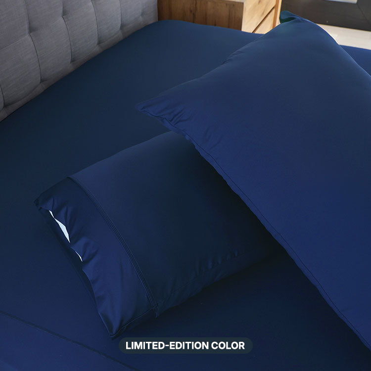 ORIGINAL PERFORMANCE Pillowcases shown in Meridian Blue. #choose-your-color_meridian-blue