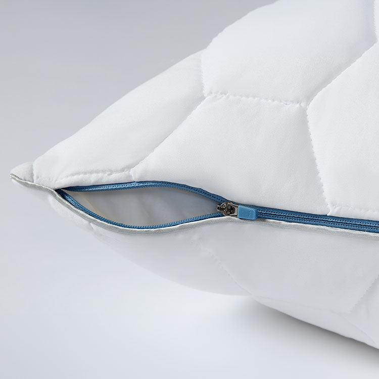 Detail of Zipper on Original Performance Down Alternative Stomach/Back Sleeper Pillow