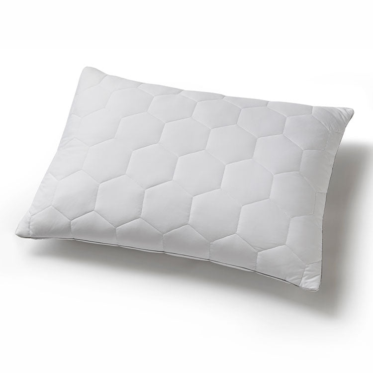 SHEEX Stomach/Back Down Alternative Pillow shown on a grey background.