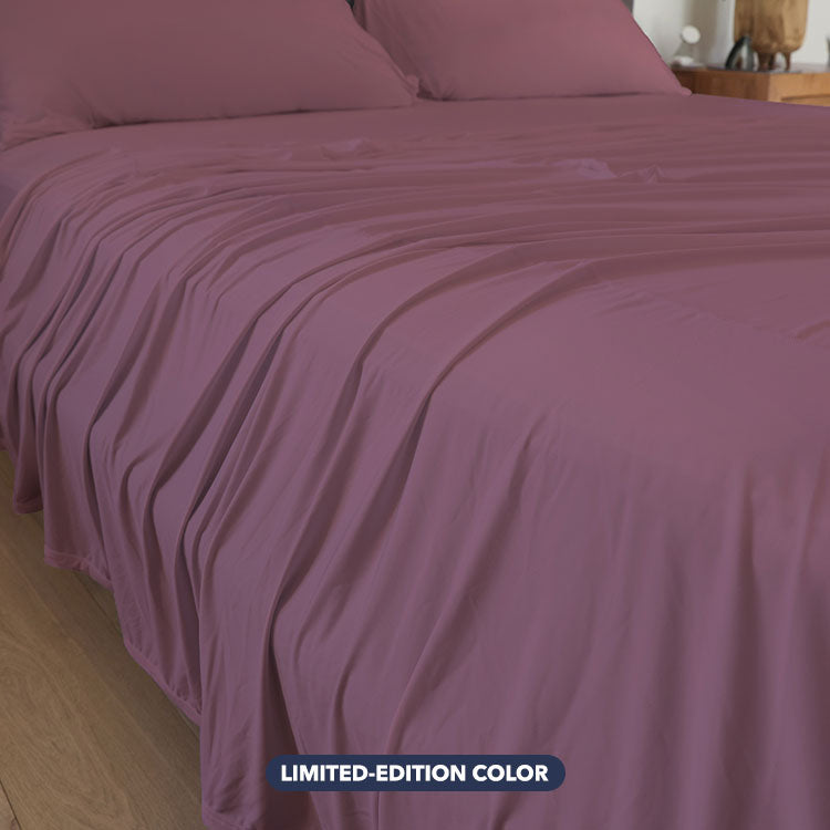 Limited Edition Cherry Blossom Original Performance Sheet Set Shown in Bedroom Environment #choose-your-color_cherry-blossom