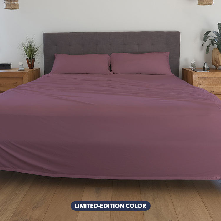 Limited Edition Cherry Blossom Original Performance Sheet Set Shown in Bedroom Environment #choose-your-color_cherry-blossom