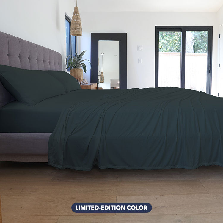 Limited Edition Fresh Meadow Original Performance Sheet Set Shown in Bedroom Environment #choose-your-color_fresh-meadow