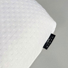 SleepScent Pillows close up detail photo showing the SHEEX tag and tight stitch quality of the pillow