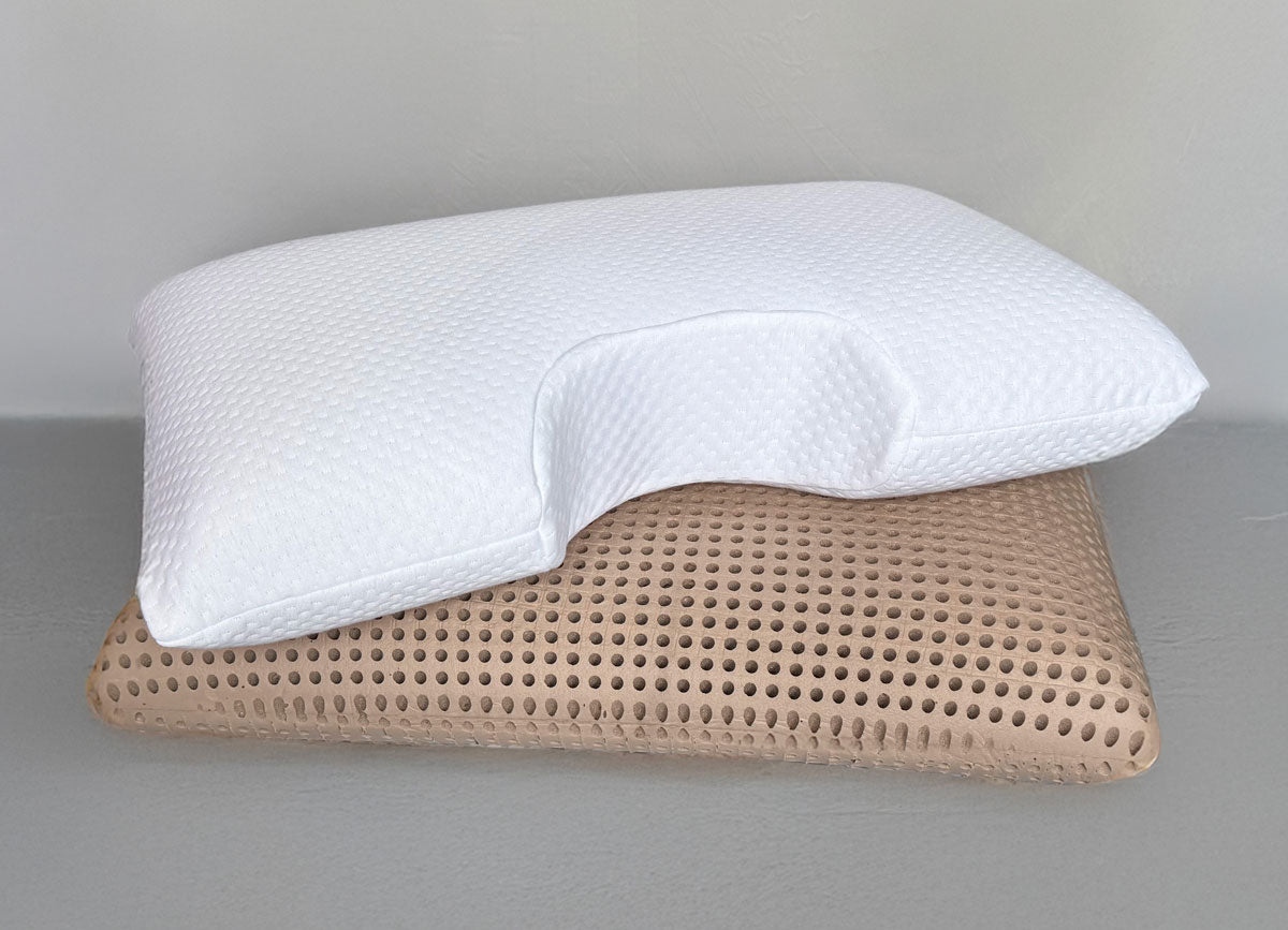 Stack of SleepScents Pillows with Contour version on top