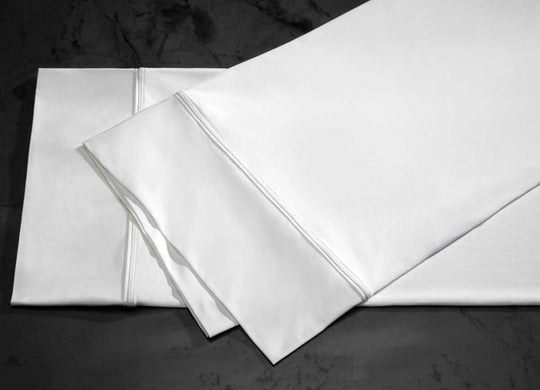 midnight label pillowcase stack shown in porcelain #choose-your-color_porcelain