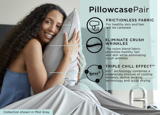 infographic of midnight label pillowcase #choose-your-color_mist-gray