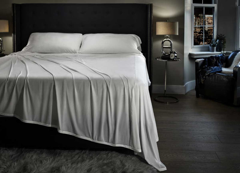 MIDNIGHT LABEL Flat Sheet shown in porcelain #choose-your-color_porcelain