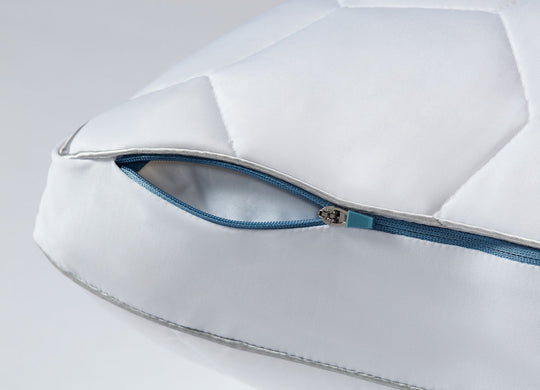Detail of zipper on Original Performance Down Alternative Side Sleeper Pillow