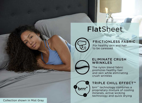 Midnight Label Sheet Set shown with model on bed #choose-your-color_stone