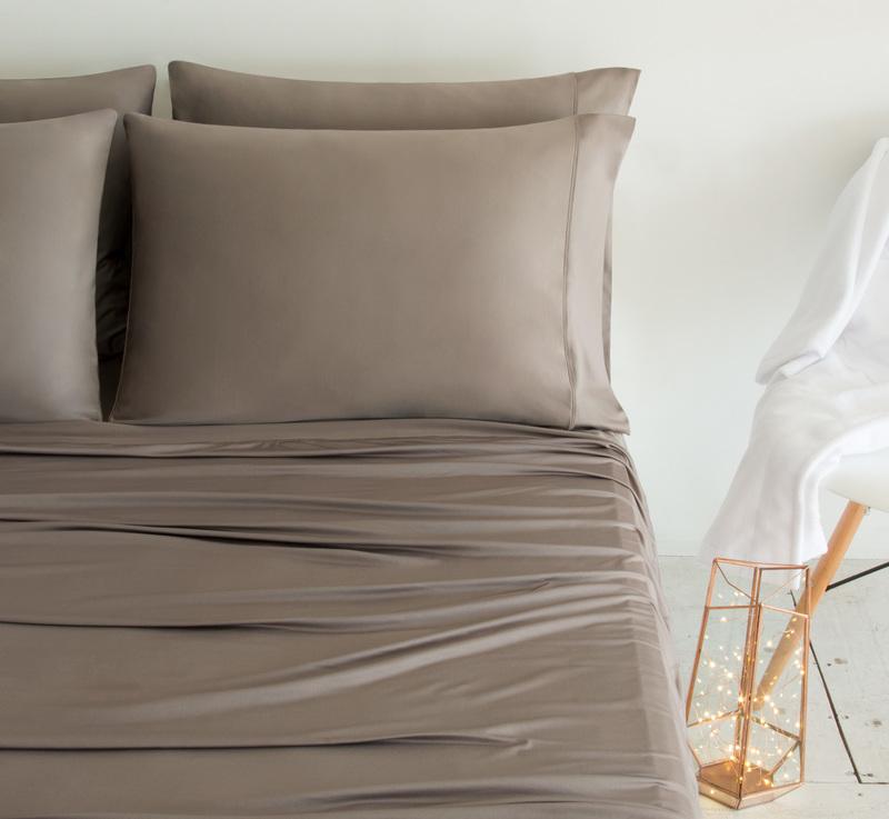 LUXURY COPPER Pillowcases shown in taupe #choose-your-color_taupe