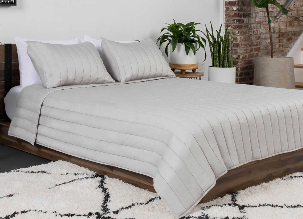 Arctic Coverlet Lifestyle with Bed #choose-your-color_silver
